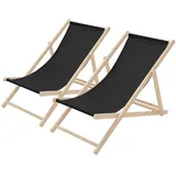 ECD Germany Liegestuhl 52 x 83 x 117 cm Schwarz