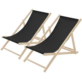 ECD Germany Liegestuhl 52 x 83 x 117 cm Schwarz