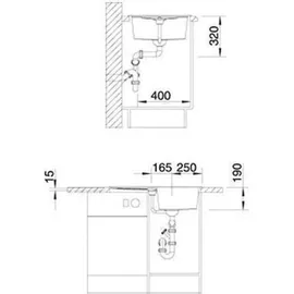 Blanco Metra 45 S reversibel mit Ablauffernbedienung softweiß (527105)