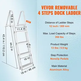 Vevor Dockleiter Aluminium 4 Stufen
