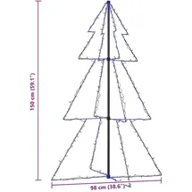 vidaXL Weihnachtsbaum Kegelform Metall 98x150 cm 200 LEDs blau