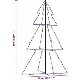 vidaXL Weihnachtsbaum Kegelform Metall 98x150 cm 200 LEDs blau