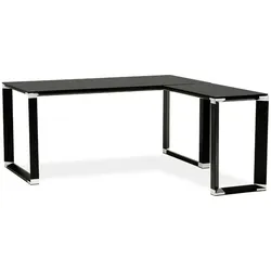 Kadima Design Eckschreibtisch Schwarz Glas-Metall | 170x160 cm L-Form Winkelwahl | Büro Computertisch Chrom | Ergonomisch Stilvoll Schreibtisch