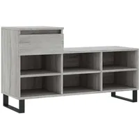 VidaXL Schuhregal Grau Sonoma 102x36x60 cm Holzwerkstoff