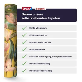 tesa rasch Magnolia Vliestapete 6 m x 0,53 m 1 St Gelb/Grün/Orange 371130