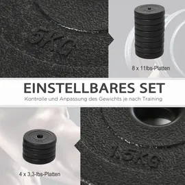 Homcom Hantelset 50 kg Kurzhanteln verstellbar schwarz