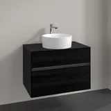 Villeroy & Boch Waschtischunterschrank 2 Auszüge 80 x 54,8 x 50 cm Schwarz