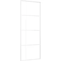 vidaXL Schiebetür ESG-Glas und Aluminium 76x205 cm Weiß