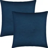 Erwin Müller Kissenhülle York 2er-Pack Chenille dunkelblau Größe 40x40 cm
