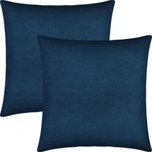 Erwin Müller Kissenhülle York 2er-Pack Chenille dunkelblau Größe 40x40 cm