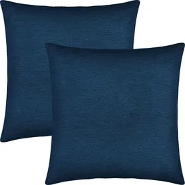 Erwin Müller Kissenhülle York 2er-Pack Chenille dunkelblau Größe 40x40 cm