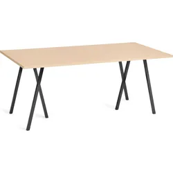Loop Stand Tisch 180 cm lackierte eichenplatte schwarze Beine