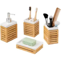 Bremermann Badezimmer-Set 4-tlg., weiß, Badezimmer-Zubehör-Set