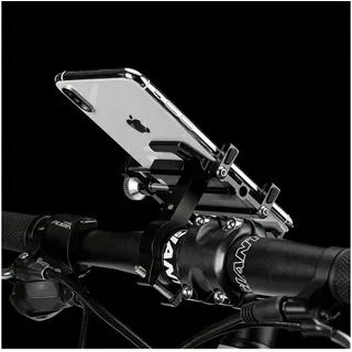 ROCKBROS Fahrradhalter Handyhalterung Fahrrad Motorrad Alu, 360° drehbar, 5-Klauen, für Smartphone bis 95mm schwarz