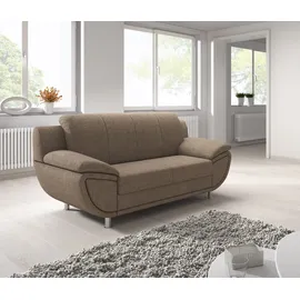 TRENDMANUFAKTUR 2-Sitzer TRENDMANUFAKTUR "Rondo II, zeitlos und bequem", braun (tan), B:178cm H:85cm T:94cm, Struktur (100% Polyester), Sofas, wahlweise mit komfortablem Federkern, mit extra breiten Armlehnen