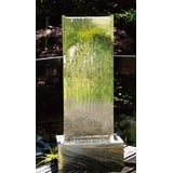 Köhko Springbrunnen Muro S Höhe ca. 95 cm mit LED-Beleuchtung aus Edelstahl Wasserwand Wasserspiel für Garten Terrasse