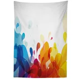 Abakuhaus Tischdecke dekorative waschbare Picknick-Tischdecke, Bunt Moderne Tropfen und Wellen bunt 145 cm x 305 cm