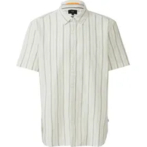 QS Regular Fit: Gestreiftes Hemd aus Leinenmix - weiß - XL