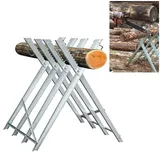 Gimisgu Sägebock Metall 81x80x80cm Belastbarkeit:150kg Verzinkt Sägegestell Holzsägebock Säge Kettensägebock Holzbock für kettensägen