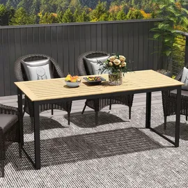 Outsunny Gartentisch 175 x 78 x 75 cm Schwarz/Gelb