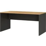 Germania Lissabon Schreibtisch grafit, navarra-eiche rechteckig, Wangen-Gestell grau 158,0 x 79,0 cm
