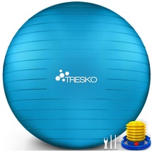 TRESKO Gymnastikball mit Pumpe, blau