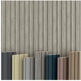 Hexim Wanddekoobjekt Beats Standard Sonoma Oak (Beats Lamellen 2,75m MDF Lamellenwand Wandpaneele Lamellenverkleidung Wandverkleidung Akusiktpaneele Holzpaneele Natur Holz (4 Paneele & Zubehör, Beats Standard Sonoma Oak) braun