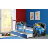 luxusbetten24 Kinderbett Dream, mit verschiedenen Motiven blau 80 cm x 160 cm