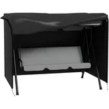 Outsunny Hollywoodschaukel Abdeckung 3 Sitzer, Wasserabweisend Winterfest Schutzhülle für Gartenschaukel, UV-Beständig Abdeckplane, Abdeckhaube, Reißfest 600D Oxford Gewebe, 205x124x164cm Schwarz