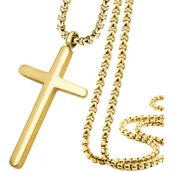 Kette mit Anhänger »Schmuck Geschenk Kreuz«, 11306007-0 gelbgoldfarben