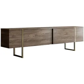Skye Decor Luxe Lowboard 180 x 50 x 30 cm Braun/Gold Spanplatte