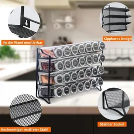 luxuskollektion Gewürzregal 4-stöckig 28 x 0 x 0 cm Schwarz