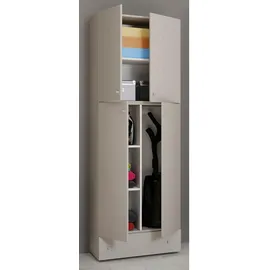 VCM Mehrzweckschrank Lona 70 x 200 x 39 cm Grau/Weiß