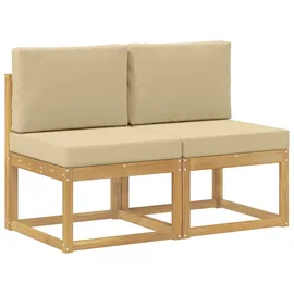 vidaXL 2 Stück Outdoor Mittelsofa Massivholz Akazie Weiß