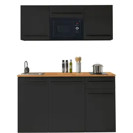 BASIC by Balculina Küchenzeile Jazz 160 cm schwarz
