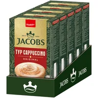 Jacobs Typ Cappuccino Original, Getränkepulver-Sticks mit löslichem Bohnenkaffee, Instant Kaffee, 5 x 8 Sticks, à 15,8 g