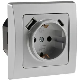 ChiliTec Schuko-Steckdose Unterputz Schwarz 2 St.