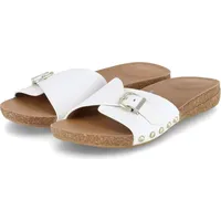 FitFlop Iqushion Adjustable Buckle Leather Badesandalen - Urban White