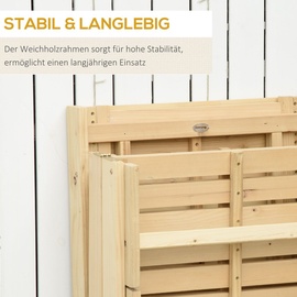 Outsunny Liegestuhl mit Holzrahmen natur 195L x 59W x 30H cm