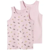 NAME IT Unterhemd NMFTANK TOP 2P CORSAGE HORSE rosa