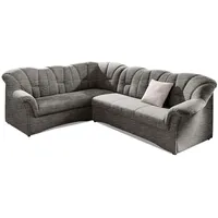 DOMO collection Ecksofa »Papenburg B/T/H: 242/190/84 cm L-Form« wahlweise mit Bettfunktion, Langer Schenkel links oder rechts, grau