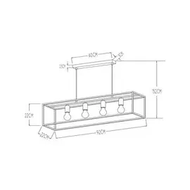 LUCIDE Ruben 1-flg. 22 cm schwarz Metall
