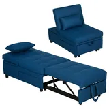 Homcom Schlafsessel 3-in-1 Polyester 104 x 81 x 65,5 cm Blau mit verstellbarer Rückenlehne