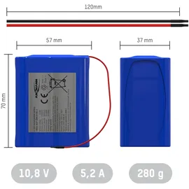 Ansmann 3S2P Akkupack 8x 18650 Kabel Li-Ion 10.8V 5200mAh Akkupack 6x Li-Ion 10.8V 5200 mAh