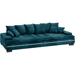 Big-Sofa MR. COUCH "Haiti II RGB-LED", blau (dolce 13 ocean), B:304cm H:85cm T:138cm, Dolce (100% Polyester), Sofas, RGB-LED Beleuchtung, mit Handwerklich gearbeiteter Komfort-Steppung