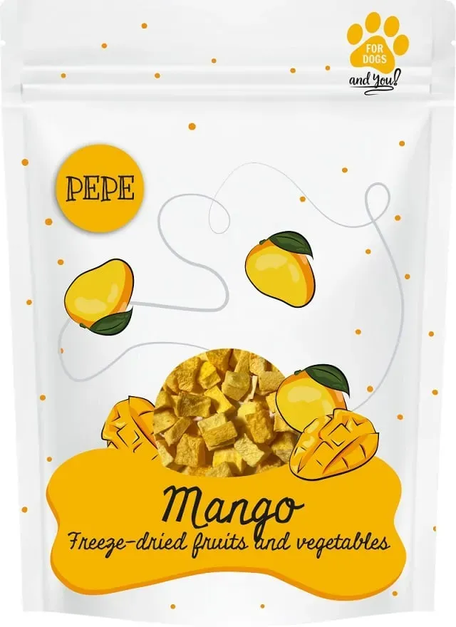 PAKA ZWIERZAKA PEPE Freeze-dried gefriergetrocknete Mangos für Hunde 20 g