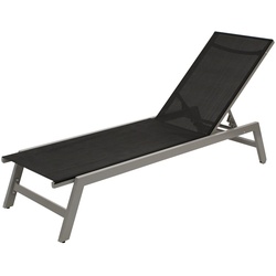 DEGAMO Rollenliege CORSICA, Aluminium silber + Textilgewebe schwarz