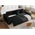 luma-home Cord Ecksofa Schlaffunktion ausziehbar Bettkasten Polsterecke L-Couch in Schwarz & Schwarz