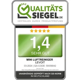 Levoit Luftreiniger Allergiker mit Aromatherapie, HEPA Luftfilter gegen Schimmel, Staub und Tierhaare bis zu 0,3 μm für Schlafzimmer, 7 Watt Energiesparend, 3 Geschwindigkeiten, 25dB, Weiß