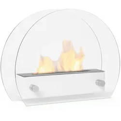 Moritz  Tischkamin weiß 36 x 13 x 28 cm Tischfeuer Bio Ethanol-Brenner Deko Kamin Feuerstelle Ethanol-Kamin Ofen